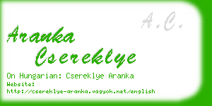 aranka csereklye business card